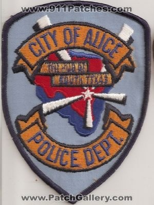 Alice Police Department (Texas)
Thanks to Police-Patches-Collector.com for this scan.
Keywords: dept city of