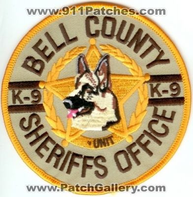 Bell County Sheriff's Office K-9 (Texas)
Thanks to Police-Patches-Collector.com for this scan.
Keywords: sheriffs k9