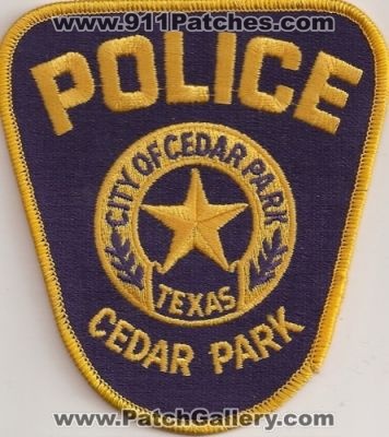 Cedar Park Police (Texas)
Thanks to Police-Patches-Collector.com for this scan.
Keywords: city of