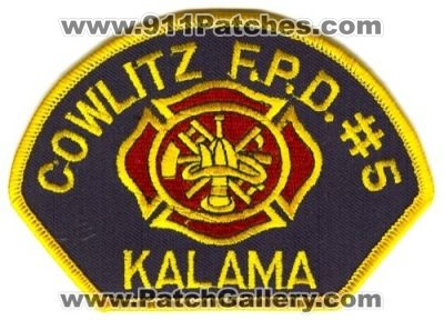 Cowlitz County Fire Protection District Number 5 Kalama Patch (Washington)
Scan By: PatchGallery.com
Keywords: co. Prot. dist. no. #5 number f.p.d. fpd department dept.