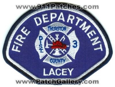 Lacey Fire Department Thurston County District 3 (Washington)
Scan By: PatchGallery.com
Keywords: dept. co. dist. number no. #3