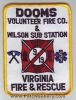 Dooms_Volunteer_Fire_Company_And_Wilson_Sub_Station_Fire_And_Rescue_Patch_Virginia_Patches_VAF.JPG