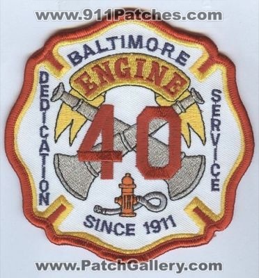 Baltimore City Fire Engine 40 (Maryland)
Thanks to Brent Kimberland for this scan.
