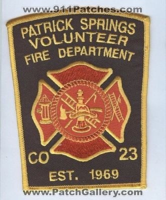 Patrick Springs Volunteer Fire Department Company 23 (Virginia)
Thanks to Brent Kimberland for this scan.
