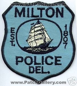 Milton Police (Delaware)
Thanks to apdsgt for this scan.
Keywords: del.
