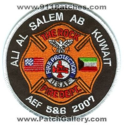 Ali Al Salem Air Base Fire Department (Kuwait)
Scan By: PatchGallery.com
Keywords: ab protection dept. aef 5&6 and 2007 usaf military the rock