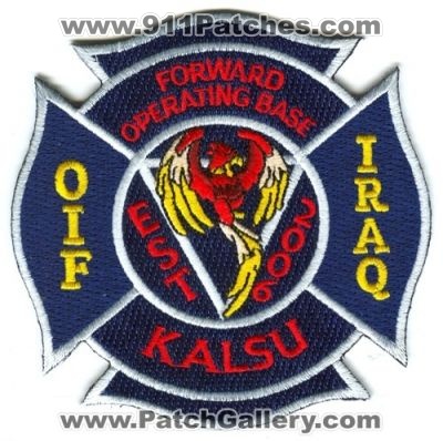 Forward Operating Base Kalsu Fire Department (Iraq)
Scan By: PatchGallery.com
Keywords: fob dept. operation iraqi freedom oif