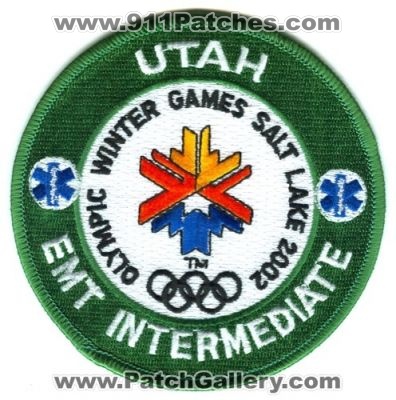 Utah Olympic Winter Games Salt Lake 2002 Emergency Medical Technician EMT Intermediate Patch (Utah)
Scan By: PatchGallery.com
Keywords: ems olympics