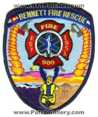 Bennett Fire Rescue Department 900 Patch (Colorado)
[b]Scan From: Our Collection[/b]
Keywords: dept.
