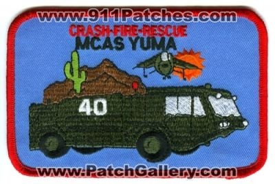 Marine Corps Air Station MCAS Yuma Crash Fire Rescue Department Patch (Arizona)
Scan By: PatchGallery.com
Keywords: dept. arff cfr aircraft airport firefighter firefighting