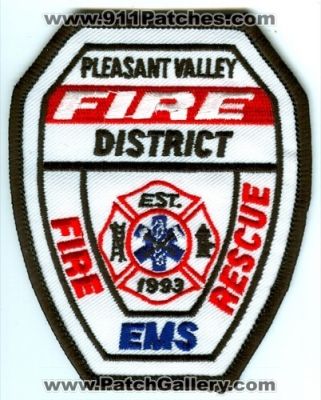 Pleasant Valley Fire District Patch (Ohio) (Confirmed)
Scan By: PatchGallery.com
Keywords: dist. ems rescue department dept. est. 1993
