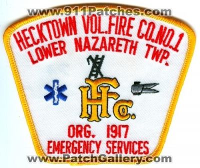 Hecktown Volunteer Fire Company Number 1 (Pennsylvania)
Scan By: PatchGallery.com
Keywords: vol. co. no. lower nazareth township twp. emergency services