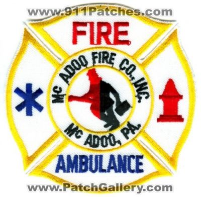 McAdoo Fire Company Inc Ambulance Patch (Pennsylvania)
Scan By: PatchGallery.com
Keywords: co. inc. pa. department dept.