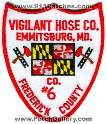 Vigilant Hose Company 6 Fire Department Emmitsburg Patch (Maryland)
Scan By: PatchGallery.com
Keywords: co. #6 number no. dept. md. frederick county
