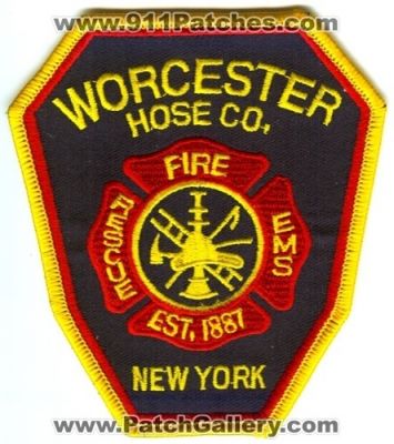 Worcester Hose Company Fire Rescue EMS Department Patch (New York)
Scan By: PatchGallery.com
Keywords: co. dept.