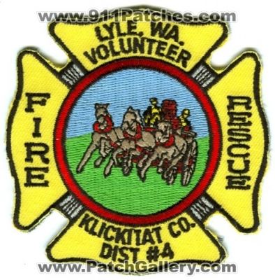 Lyle Volunteer Fire Rescue Department Klickitat County District 4 Patch (Washington)
Scan By: PatchGallery.com
Keywords: vol. dept. co. dist. number no. #4 wa.