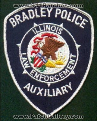 Bradley Police Auxiliary
Thanks to EmblemAndPatchSales.com for this scan.
Keywords: illinois law enforcement