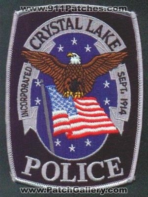 Crystal Lake Police
Thanks to EmblemAndPatchSales.com for this scan.
Keywords: illinois