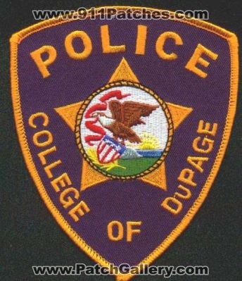 DuPage College Police
Thanks to EmblemAndPatchSales.com for this scan.
Keywords: illinois