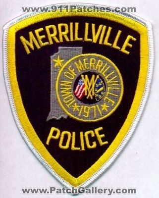 Merrillville Police
Thanks to EmblemAndPatchSales.com for this scan.
Keywords: indiana town of