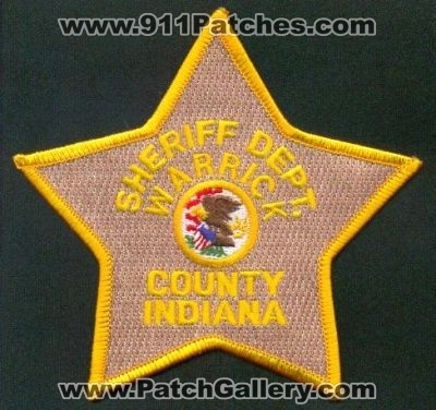 Warrick County Sheriff Dept
Thanks to EmblemAndPatchSales.com for this scan.
Keywords: indiana department
