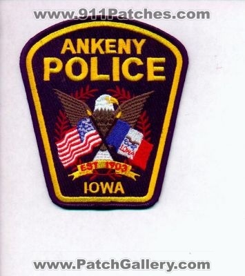 Ankeny Police
Thanks to EmblemAndPatchSales.com for this scan.
Keywords: iowa