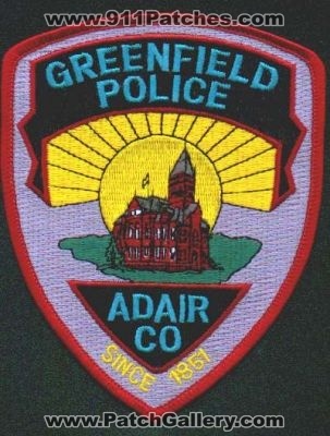 Greenfield Police
Thanks to EmblemAndPatchSales.com for this scan.
Keywords: iowa adair county