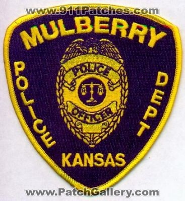 Mulberry Police Dept
Thanks to EmblemAndPatchSales.com for this scan.
Keywords: kansas department