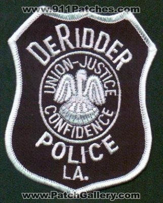 DeRidder Police
Thanks to EmblemAndPatchSales.com for this scan.
Keywords: louisiana