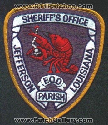 Jefferson Parish Sheriff's Office EOD
Thanks to EmblemAndPatchSales.com for this scan.
Keywords: louisiana sheriffs