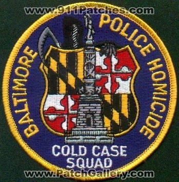 Baltimore Police Homicide Cold Case Squad
Thanks to EmblemAndPatchSales.com for this scan.
Keywords: maryland