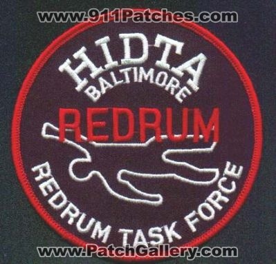 Baltimore Police Redrum Task Force
Thanks to EmblemAndPatchSales.com for this scan.
Keywords: maryland hidta