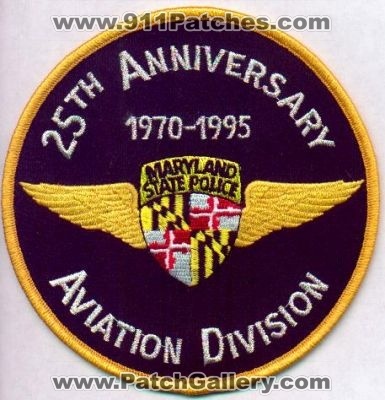Maryland State Police Aviation Division 25th Anniversary
Thanks to EmblemAndPatchSales.com for this scan.
Keywords: helicopter