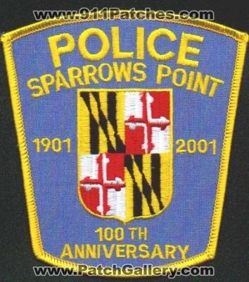Sparrows Point Police 100th Anniversary
Thanks to EmblemAndPatchSales.com for this scan.
Keywords: maryland