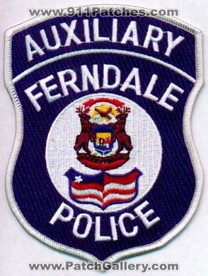 Ferndale Police Auxiliary
Thanks to EmblemAndPatchSales.com for this scan.
Keywords: michigan