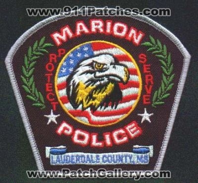 Marion Police
Thanks to EmblemAndPatchSales.com for this scan.
Keywords: mississippi