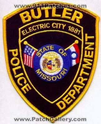 Butler Police Department
Thanks to EmblemAndPatchSales.com for this scan.
Keywords: missouri