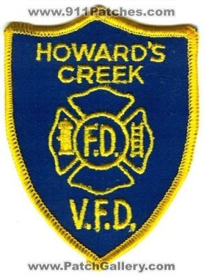 Howard's Creek Volunteer Fire Department (North Carolina)
Scan By: PatchGallery.com
Keywords: howards v.f.d. vfd