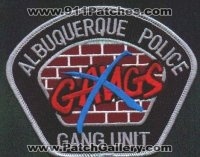 Albuquerque Police Gang Unit
Thanks to EmblemAndPatchSales.com for this scan.
Keywords: new mexico