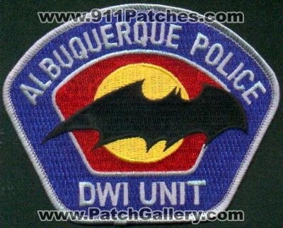 Albuquerque Police DWI Unit
Thanks to EmblemAndPatchSales.com for this scan.
Keywords: new mexico