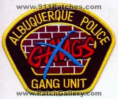 Albuquerque Police Gang Unit
Thanks to EmblemAndPatchSales.com for this scan.
Keywords: new mexico