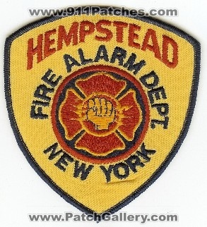 Hempstead Fire Alarm Dept
Thanks to PaulsFirePatches.com for this scan.
Keywords: new york department