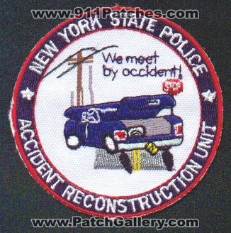 New York State Police Accident Reconstruction Unit
Thanks to EmblemAndPatchSales.com for this scan.
Keywords: nysp