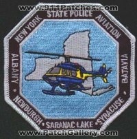 New York State Police Aviation
Thanks to EmblemAndPatchSales.com for this scan.
Keywords: nysp helicopter albany newburgh saranac lake syracuse batavia