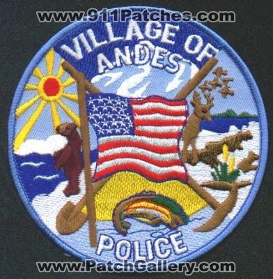 Andes Police
Thanks to EmblemAndPatchSales.com for this scan.
Keywords: new york village of
