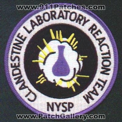 New York State Police Cladestine Laboratory Reaction Team
Thanks to EmblemAndPatchSales.com for this scan.
Keywords: nysp