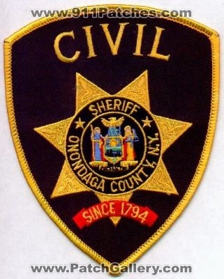 Onondaga County Sheriff Civil
Thanks to EmblemAndPatchSales.com for this scan.
Keywords: new york