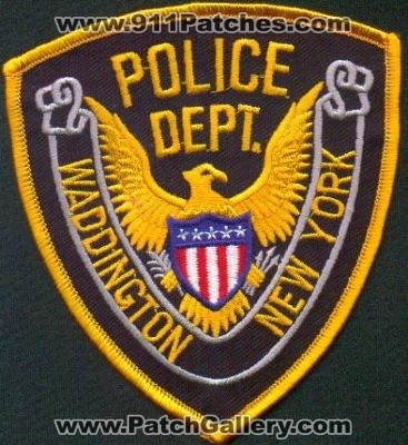 Waddington Police Dept
Thanks to EmblemAndPatchSales.com for this scan.
Keywords: new york department