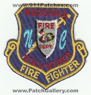 Marshall Volunteer Fire Fighter
Thanks to PaulsFirePatches.com for this scan.
Keywords: north carolina