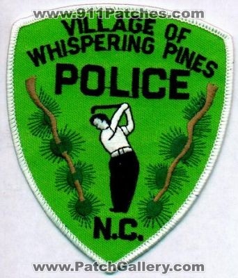Whispering Pines Police
Thanks to EmblemAndPatchSales.com for this scan.
Keywords: north carolina village of